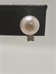 14K EARRINGS WITH PEARL AND DIAMOND